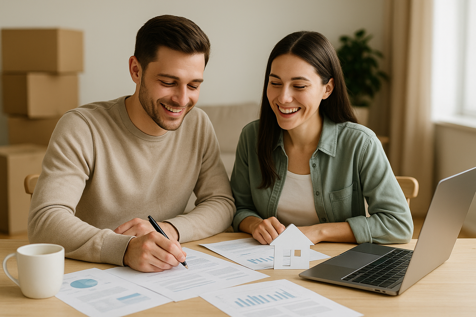Couple préparant l'achat de leur résidence principale avec Square Finance